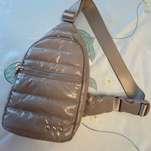 Pretty Simple Stylish Tan Puff Women's Crossbody